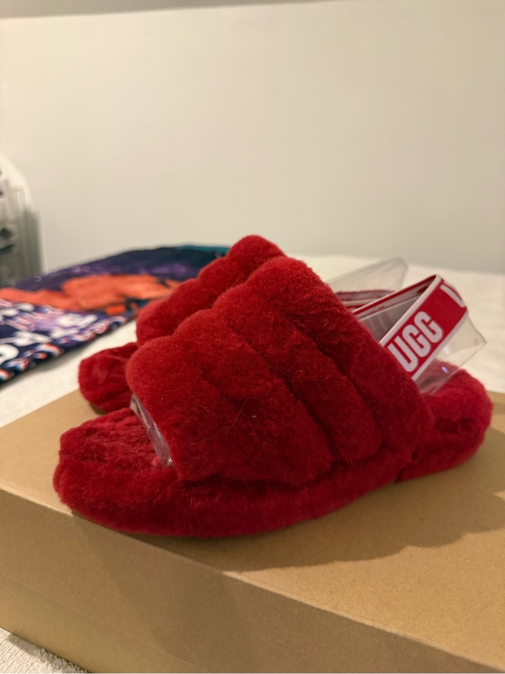 UGG Red Fluff Yeah Slide Sandals
